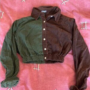 Vintage Two-Tone Cropped Jacket